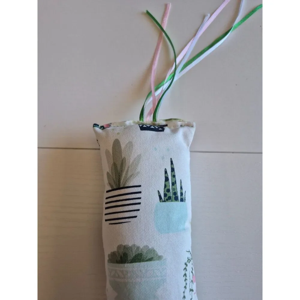 Handcrafted Succulent Print Cat Kicker Toy with Premium Catnip & Playful Ribbons